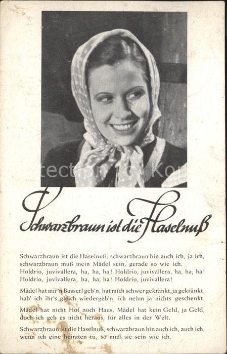 Liederkarte Schwarzbraun ist die Haselnuß
