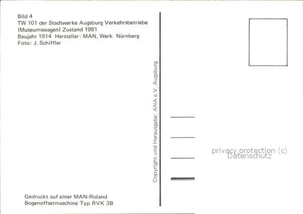 Strassenbahn TV 101 Stadtwerke Augsburg – Bild 2
