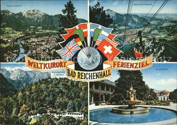 Seilbahn Weltkurort Bad Reichenhall Fahnen Brunn