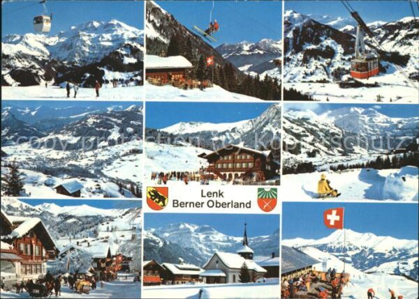 Seilbahn Lenk Berner Oberland Wappen Fahnen Skil