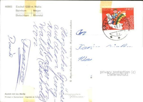 Seilbahn Eischoll Wappen Balmhorn Metjen – Bild 2