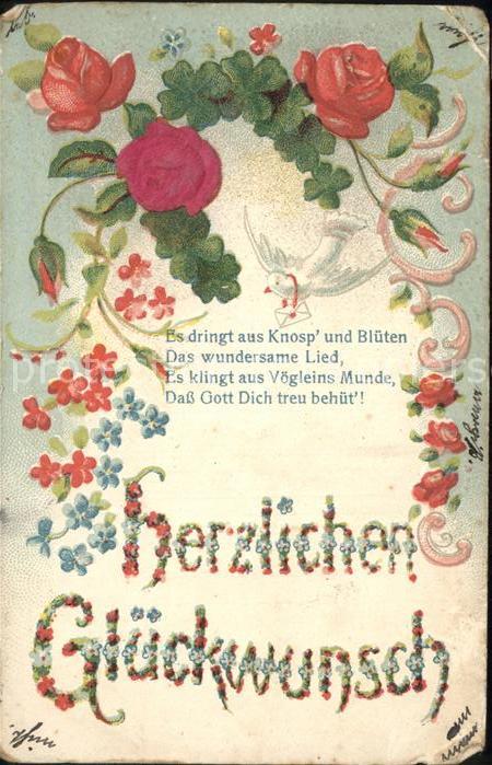 Brieftaube Carrier Pigeon voyageur Herzlichen Glückwunsch Geburtstag