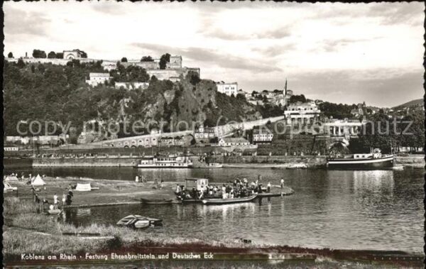 Koblenz Rhein mit Festung Ehrenbreitstein