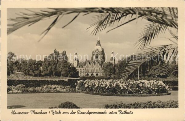 Hannover Blick von der Strandpromenade zum Ratha