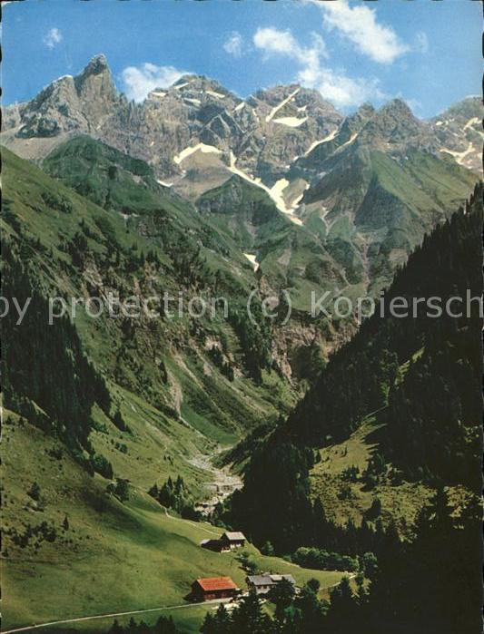 Einoedsbach mit Trettachspitze u.Mädelegabel
