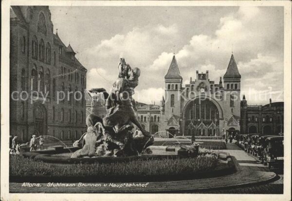 Altona Hamburg Stuhlmann Brunnen u.Hauptbahnhof