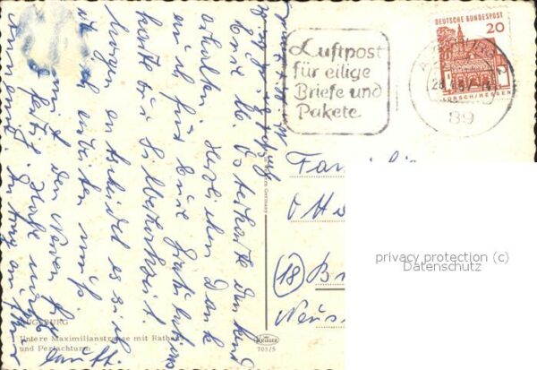 Augsburg Untere Maximilianstrasse mit Rathaus – Bild 2