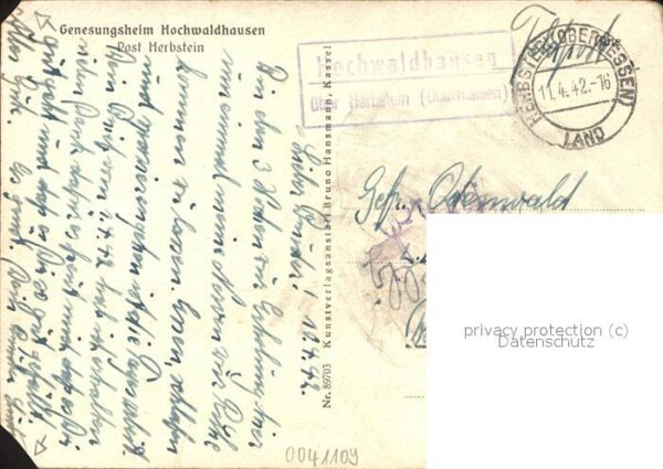 Herbstein Genesungsheim Hochwaldhausen (Stempel) – Bild 2