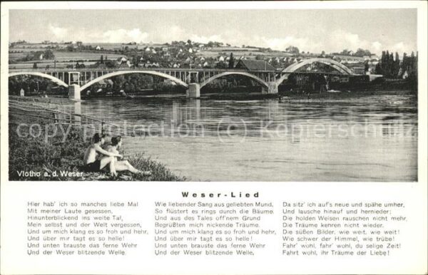Vlotho mit Weserbrücke u.Weser-Lied
