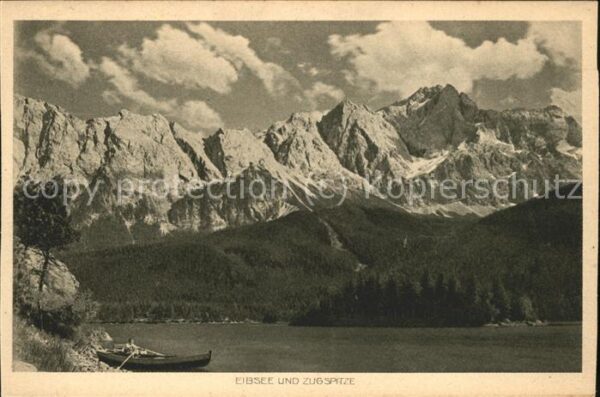 Eibsee Panorama See Zugspitze Ruderboot