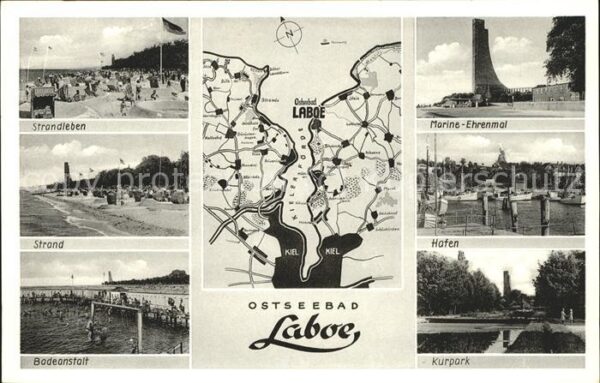Laboe Landkarte Marine-Ehrenmal Hafen Kurpark