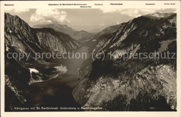 Koenigsee Berchtesgaden Fliegeraufnahme Untersberg St.Bartholom