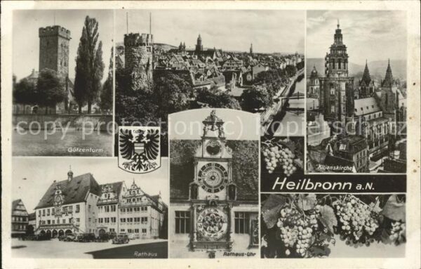Heilbronn Neckar Götzenturm Kilianskirche Rathausuhr Wap