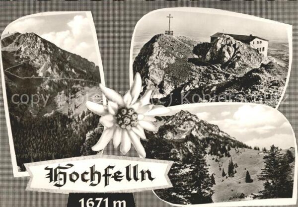 Hochfelln Bergen Berggipfel mit Kreuz Edelweiss