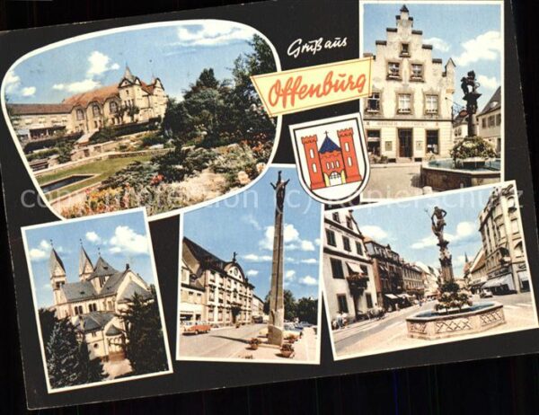 Offenburg Ansichten Wappen Brunnen