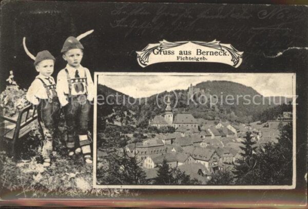 Berneck Kirchberg Panorama Kinder Lederhosen