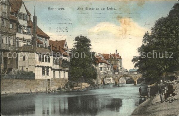 Hannover Alte Häuser an der Leine Brücke