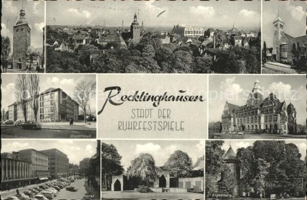 Recklinghausen Westfalen Panorama Stadthaus Engelsburg Ehrenmal