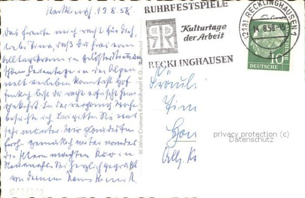 Recklinghausen Westfalen Panorama Stadthaus Engelsburg Ehrenmal – Bild 2