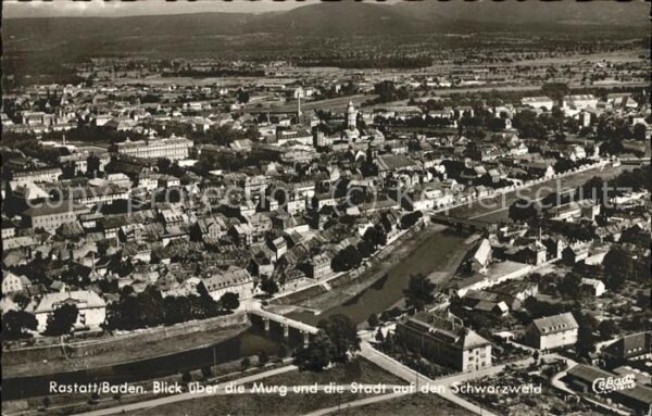 Rastatt Panorama mit Murg Fliegeraufnahme
