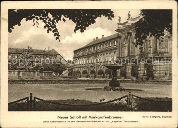 Bayreuth Neues Schloss mit Markgrafenbrunnen