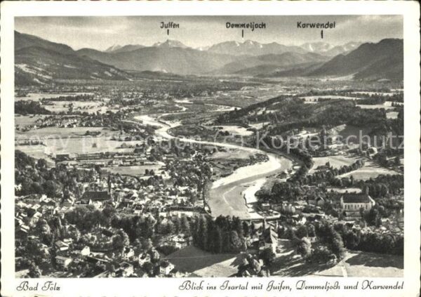 Bad Toelz Blick ins Isartal mit Juifen Demmeljoch