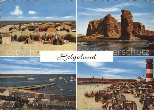 Helgoland Campingplatz Blick vom Falm Südstrand L
