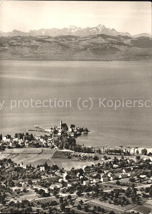 Wasserburg Bodensee mit Säntis Fliegeraufnahme