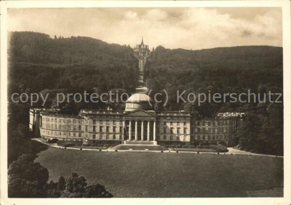 Wilhelmshoehe Kassel Schloss mit Oktogon Fliegeraufnahme