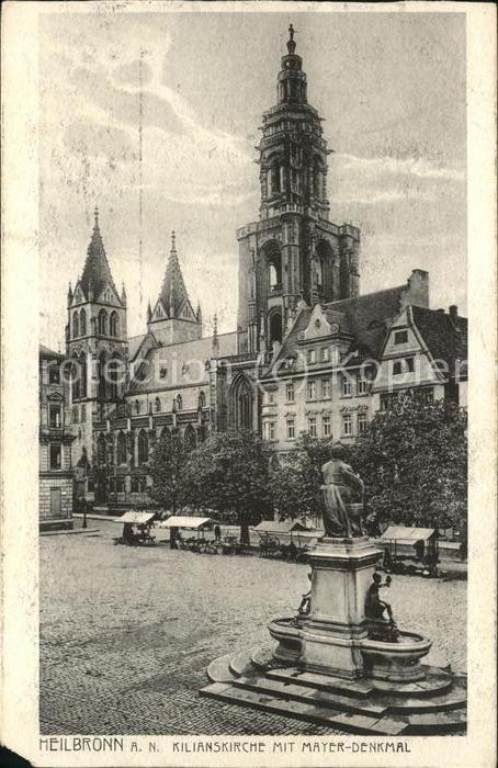 Heilbronn Neckar Kilianskirche mit Mayerdenkmal