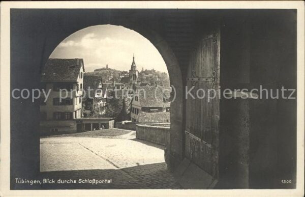 Tuebingen Blick durchs Schlossportal