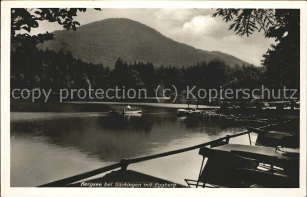 Saeckingen Rhein Bergsee mit Eggberg und Waldcafe