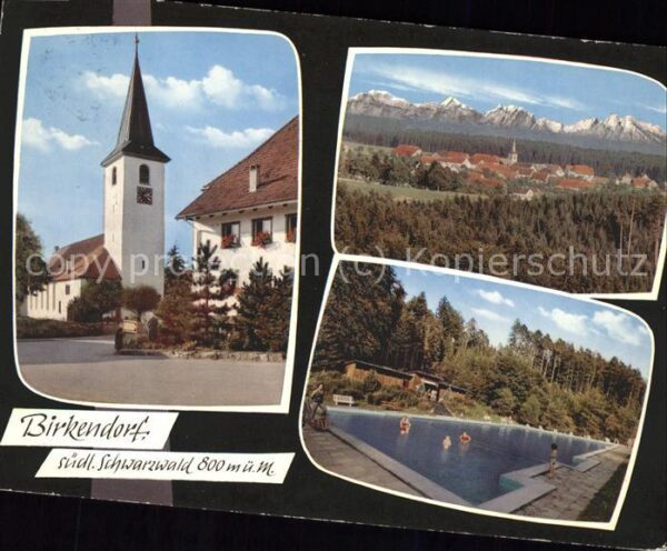 Birkendorf Panorama mit Alpen Kirche Schwimmbad