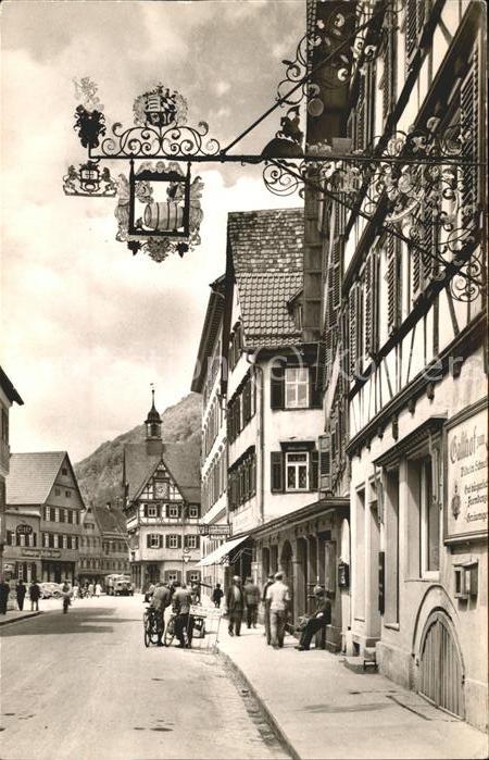 Urach Bad Wilhelmstrasse mit Gasthaus zum Fass