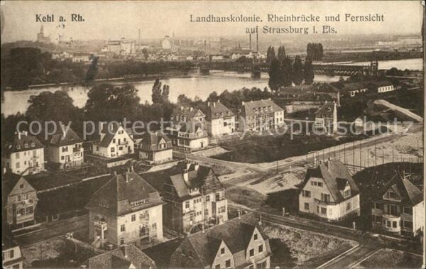 Kehl Rhein Landhauskolonie Rheinbrücke Panorama