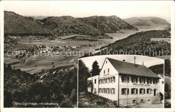 Oberdigisheim mit Schafberg und Gasthaus zum Grottent