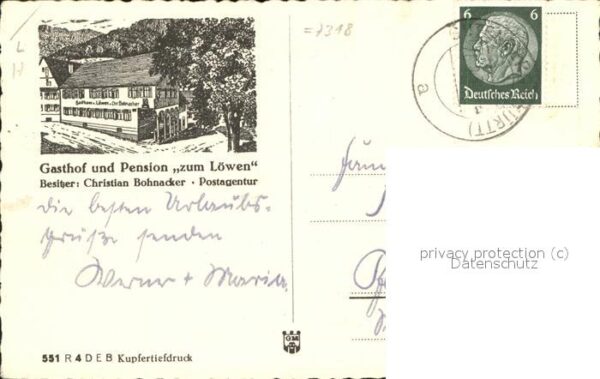 Gutenberg Lenningen Ortsansicht Gasthof Pension zum Löwen – Bild 2