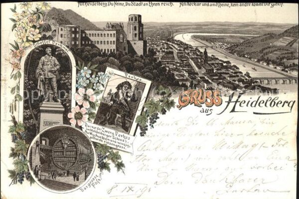 Heidelberg Neckar Scheffer Denkmal großes Faß Perkeo