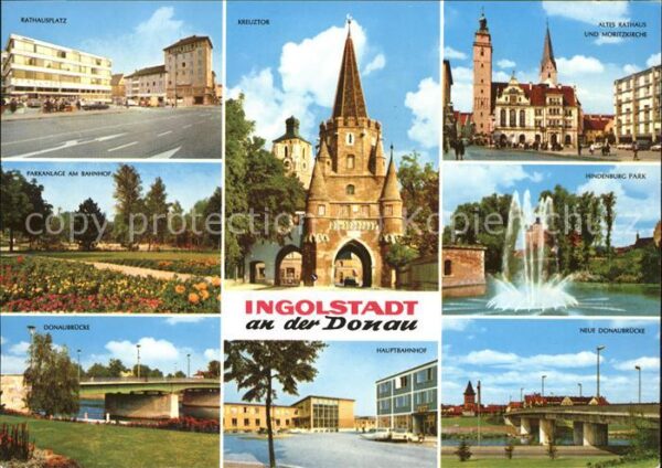 Ingolstadt Donau Rathausplatz Parkanlage Donaubrücke Hau