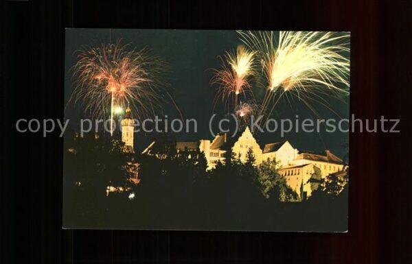 Dachau bei Nacht mit Feuerwerk