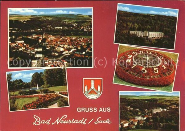 Bad Neustadt Panorama Kuranlagen Blumenuhr