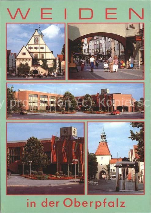Weiden Oberpfalz Altes und neues Rathaus Fussgängerzone