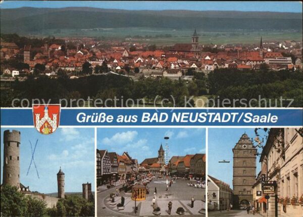 Bad Neustadt Totalansicht mit Turm Marktplatz Hohnto