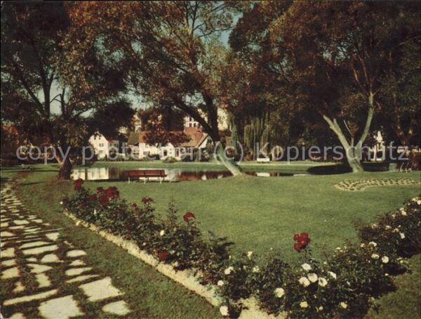 Burgsinn Park mit Durchblick auf den Ort