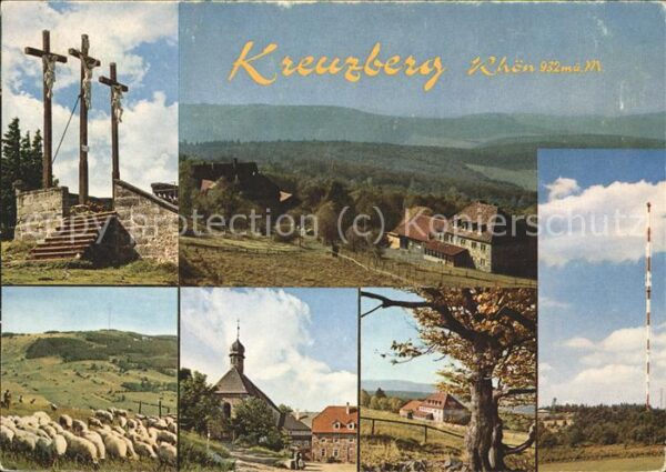 Kreuzberg Rhoen Golgatha Panorama Schafherde Kapelle Se