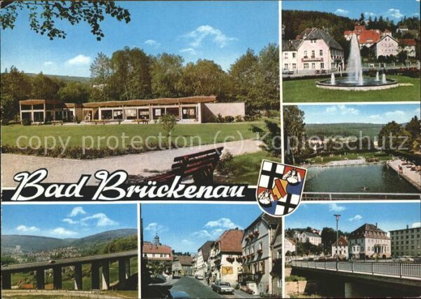 Bad Brueckenau Kureinrichtungen Brücke Dorfpartie Schw