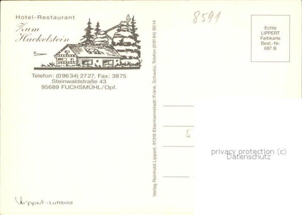 Fuchsmuehl Hotel Restaurant Zum Hackelstein Fliege – Bild 2
