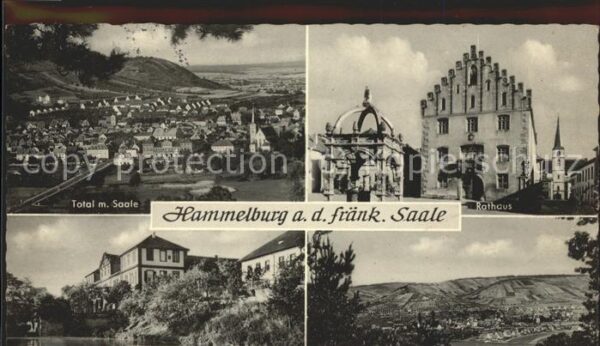 Hammelburg Total mit Saale Rathaus