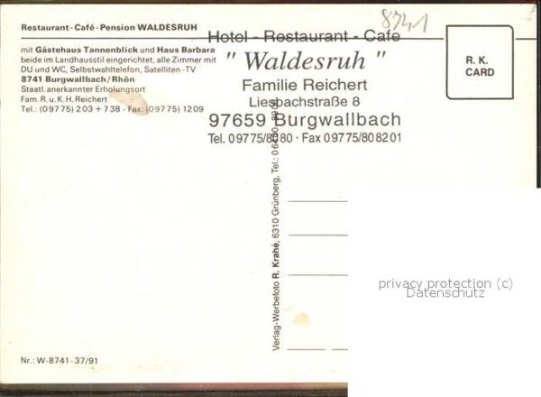 Burgwallbach Restaurant Cafe Waldesruh Teilansichten – Bild 2