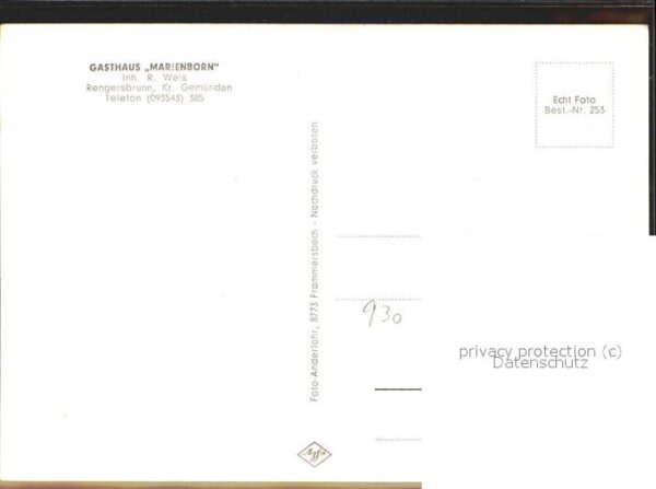 Rengersbrunn Gasthaus Marienborn Gaststube Rehkitz – Bild 2